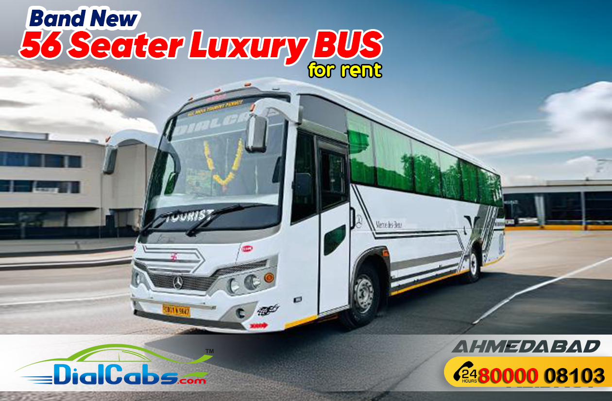 56 Seater Bus 3x2 Rental Service Ahmedabad